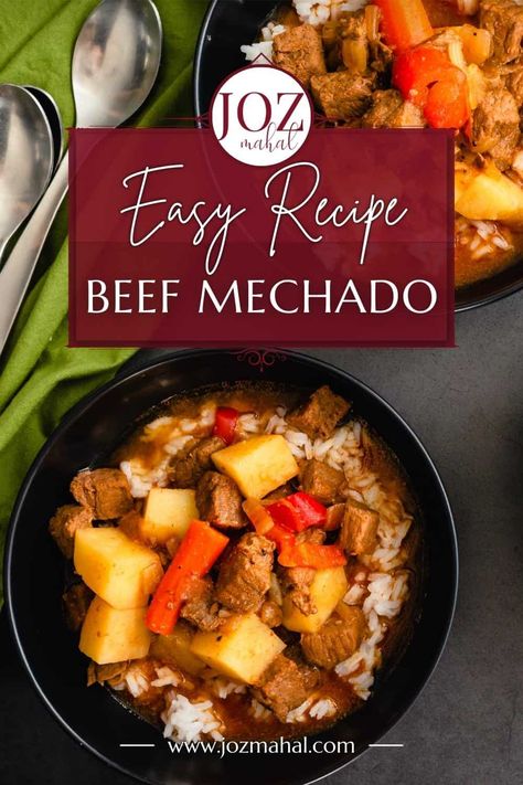 Easy Beef Mechado Filipino Beef Stew Recipe - JOZmahal Beef Mechado Filipino, Filipino Beef Stew Recipe, Mechado Recipe, Filipino Beef Stew, Beef Mechado, Philippine Cuisine, Healthy One Pot Meals, Stew Beef, Vegetable Benefits