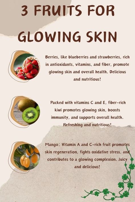 Fruits For Glowing Skin, Best Foods For Skin, Pregnancy Vitamins, Tips Saludables, Food For Glowing Skin, Foods For Healthy Skin, Skin Diet, Nutrition Chart, Biology Facts