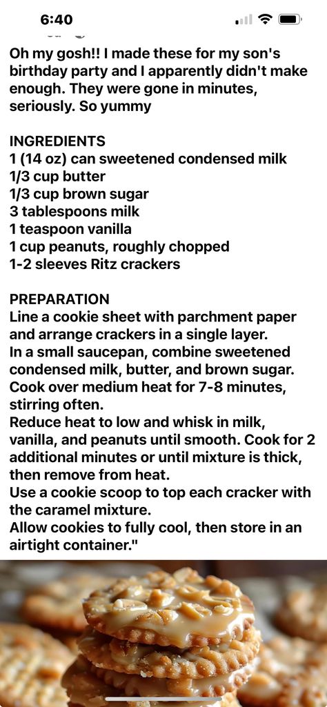 Ritz Crackers, My Son Birthday, Sweetened Condensed Milk, Cookie Sheet, Few Ingredients, Condensed Milk, Favorite Food, Crackers, Brown Sugar