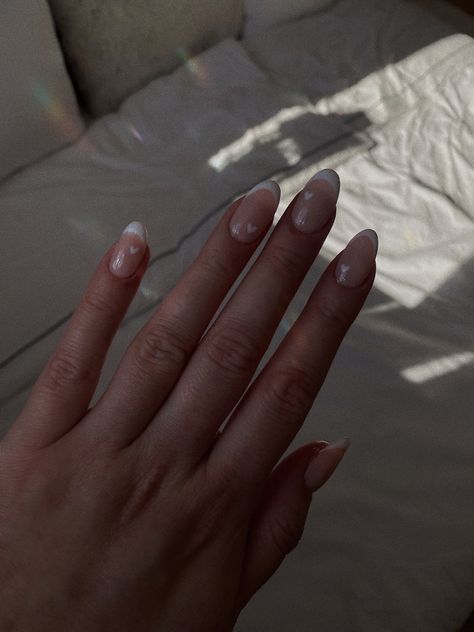 French Nails With Heart, Tiny Heart Nails, Bridal Nails, Tiny Heart, Heart Nails, White Nails, French Nails, Pink Heart, Nail Inspo