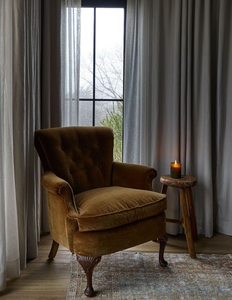 Rustic Accent Chair, Wingback Chair Living Room, Chair Reupholstery, Moore House, Sitting Room Decor, Monday Mood, Beautiful Chair, Trendy Home, Apartment Inspiration