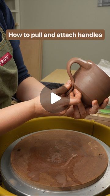 Twisted Clay on Instagram: "Pulling handles from the pot is my favorite way to make handles. Before I learned to make handles this way, I did not tend to like them. Once I learned this method, I both liked the process more and I also felt the outcome was more to my liking. If you have never tried this, you should give it a try.

#pottery #ceramics #handmade #clay #art #ceramic #ceramicart #stoneware #potterylove #instapottery #wheelthrown #handmadepottery #pottersofinstagram #handmadeceramics  #tableware #contemporaryceramics #potterystudio #artist #glaze #potter #potterylife #potteryteacher
#potterylife #potteryteacher #potterylesson #potteryhowto #potterytutorial #handles #mughandles #makinghandles #potteryhandles #ceramichandles" Handle Ideas Pottery, Pottery Handles How To, Ceramic Cup Handmade, Pottery Handles Ideas, Glaze Combinations For Pottery, Ceramic Videos, Pottery Handles, Ceramic Handles, Pottery Lessons