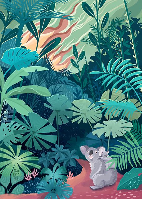 Jungle Mural, Tropical Illustration, Jungle Illustration, 동화 삽화, Pintura Exterior, Jungle Art, Plant Illustration, Nature Illustration, Tropical Leaves