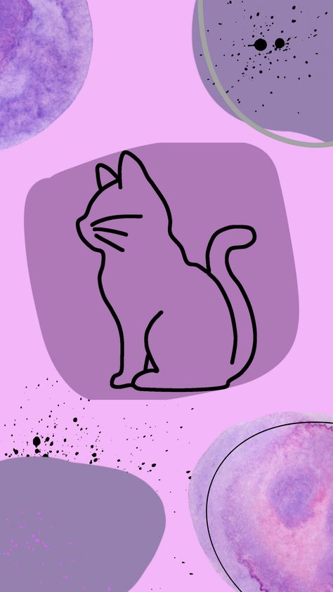 fondo de pantalla de gatito tonos violetas.💜 Purple Wallpapers, Kitty Drawing, Hello Kitty Drawing, Purple Wallpaper Iphone, Cat Wallpaper, Purple Wallpaper, Beautiful Pictures, Phone Wallpaper, Cactus