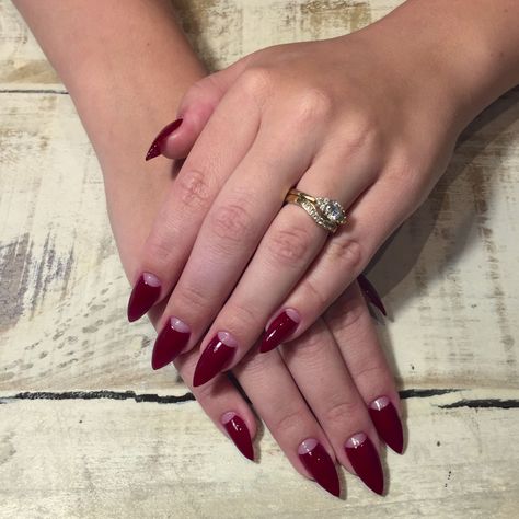 Nail goals Vintage Wedding Nails, Half Moon Manicure, Half Moon Nails, Moon Manicure, Half Moons, Retro Nails, Moon Nails, Vintage Nails, Red Nail Polish