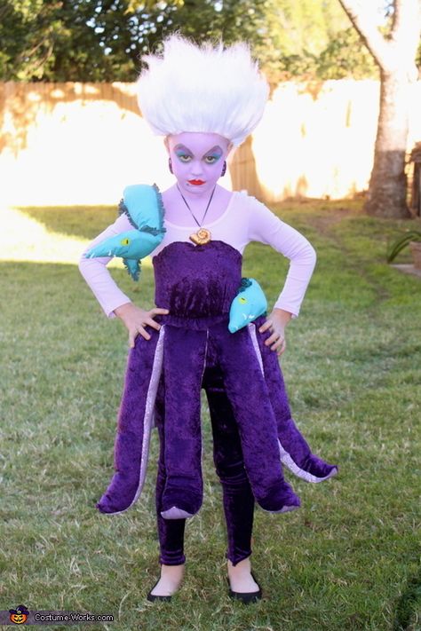 Ursula party kids scary diy halloween costumes kids costume Diy Ursula Costume Kids, Ursula Costume Kids, Ursula Party, Ursula Costume Diy, Ursula Halloween, Octopus Halloween, Sea Witch Costume, Ursula The Sea Witch, Ursula Dress