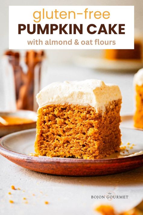 Whip up this gluten-free pumpkin cake with almond, oat, and rice flours in 15 minutes of active time. Tender, buttery, & spiced to perfection! Almond Flour Pumpkin, Gluten Free Pumpkin Cake, Pumpkin Cakes, Bojon Gourmet, Dessert Healthy, Chocolate Pound Cake, Pumpkin Pudding, Poppy Seed Cake, Breakfast Pastries