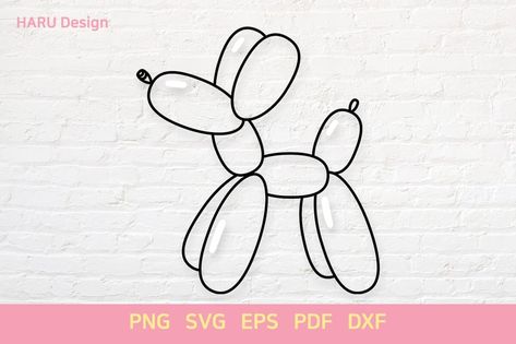 Dog Outline, Balloon Dog, Graphic Illustration, Svg File, Balloons, Free Download, Cricut, Illustrations, Dogs