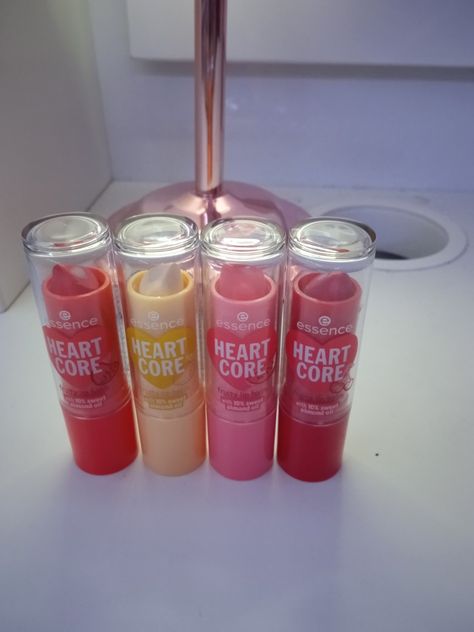 You will find them in an essence isle in many shops they are really cheap the price of €1.90😍 Heart Core Lip Balm, Essence Lip Gloss, Heart Core, Lip Balm, Lip Gloss, The Balm, Essence, Lips, Makeup