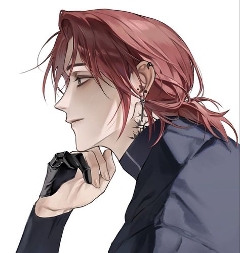 Red Hair Boy, Male Art Reference, Red Hair Men, Tsukiuta The Animation, 얼굴 드로잉, Anime Boy Hair, Dark Anime Guys, First Art, Dark Anime