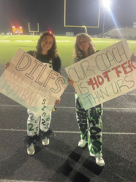 Fun Football Themes High School, Football Posters High School Ideas Funny, Signs For Football Games Student Section, Student Section Signs, Soccer Signs Posters High Schools, Football Run Through Signs High School, Pep Rally Posters, Run Through Signs Football Cheer, Football Signs For Games Posters