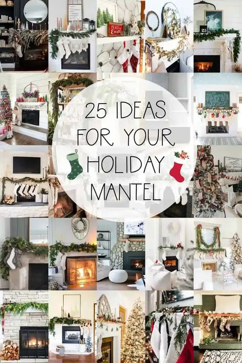 How to Hang Garland by popular Canada DIY blog, Fynes Designs: Pintertest image of Christmas mantles. Holiday Mantel Decor, Christmas Mantel Decor, Diy Mommy, Minimalist Shelves, Christmas Vignettes, Holiday Mantel, Rustic Luxe, Glam Christmas, Cabin Christmas