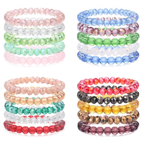 8mm Beaded Bracelets, Pretty Bracelets, Stone Crystal, Different Outfits, Colorful Bracelets, Crystal Bracelet, Bracelet For Women, Faceted Bead, Crystal Bracelets