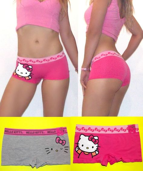 NWT Hello Kitty Seamless boyshort Panties, S,M,L,Pink,Gray #HelloKitty #Boyshorts #Everyday Boy Shorts Panties, Black Stars, Black Star, Pink Gray, Boy Shorts, Pink Background, Pink Grey, Stylish Women, Calvin Klein