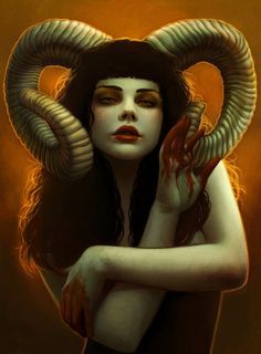 Horns on Pinterest | Deer, Demons and Antlers Woman With Horns, Halloween Imagem, Arte Aries, Mark Ryden, Art Noir, Ange Demon, Demon Art, Arte Inspo, Angels And Demons