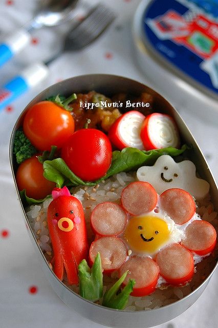 ❤❤❤ Kotak Bento, Fun Kid Lunch, Kids Lunch Box Meals, Bento Kids, Japanese Food Bento, Healthy Sandwich Recipes, Kawaii Cooking, Healthy Toddler Meals, Bento Recipes