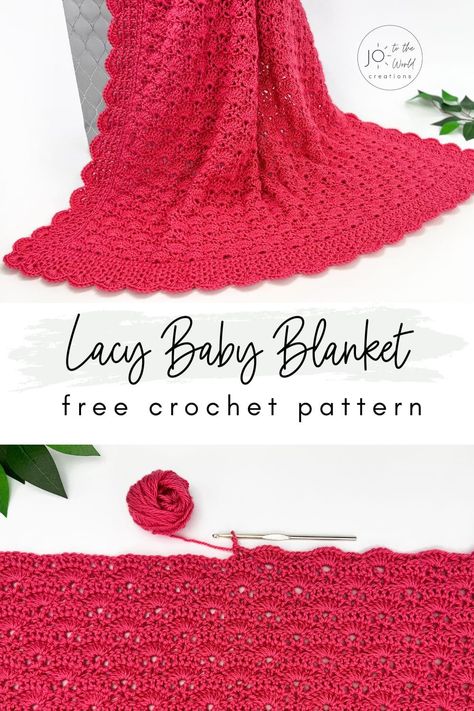 Crochet Blanket Stitch Pattern, Baby Afghan Crochet Patterns, Crochet Baby Blanket Free Pattern, Easy Crochet Baby Blanket, Blanket Crochet Pattern, Crochet Blanket Designs, Easy Crochet Baby, Baby Afghan Crochet, Crochet Lace Pattern