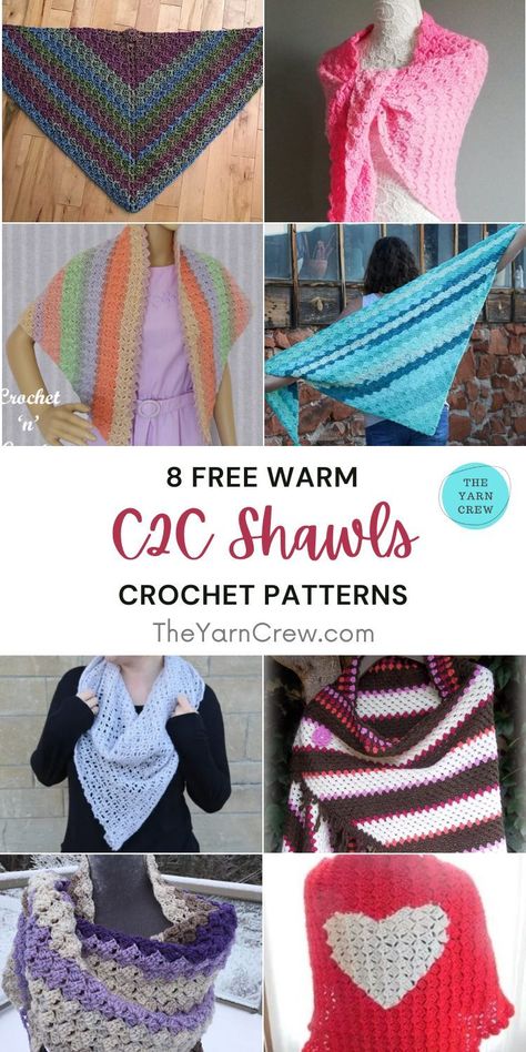 8 Free Warm C2C Shawl Crochet Patterns. These 8 Free Warm C2C Shawl Crochet Patterns are curated by The Yarn Crew. C2c Shawl, Corner To Corner Crochet Pattern, Crochet Wraps, Corner Crochet, Crochet Shawl Pattern Free, Shawl Crochet, Crochet Shawls And Wraps, Crochet Shawls, C2c Crochet