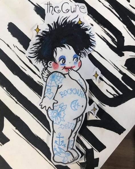 Kewpie Tattoo, Gothic Music, Devil Tattoo, Robert Smith, Leg Tattoos, Traditional Tattoo, Body Art Tattoos, I Tattoo, Old School