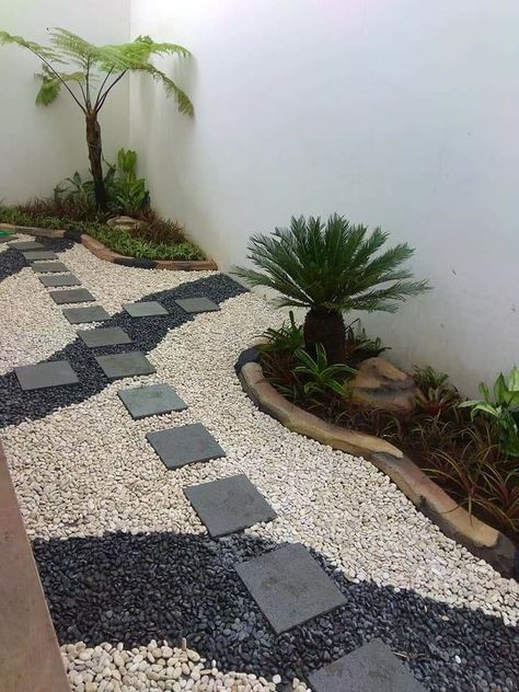 25 Desain Taman Kering Yang Praktis - TUKANG TAMAN SURABAYA Taman Mini, Step Stones, Pergola Ideas, Dry Garden, Garden Design Layout, Home Garden Design, Terrazzo Flooring, Home Garden Decor, Home Building Design