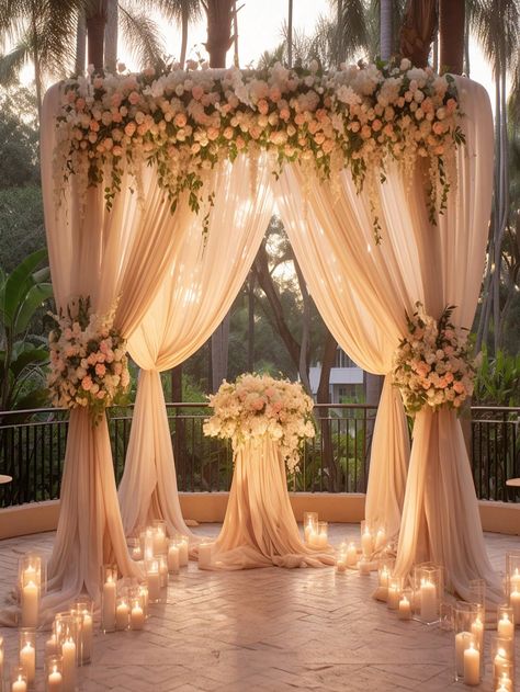 1 pieza, tela romántica para arco de bodas color champán, 26 pies/8.8 yardas de tela para decoración de bodas en color champán, fondo de bodas, tela de gasa para fondo de bodas, decoración de fiesta de cumpleaños, decoraciones para la recepción de la ceremonia de bodas, decoraciones de gasa para bodas Champán    Poliéster     Event & Party Supplies, size features are:Bust: ,Length: ,Sleeve Length: Wedding Drapes, Gazebo Wedding Decorations, Hanging Wedding Decorations, Bridal Cookies, Wedding Setup, Wedding Ceremony Ideas, Dream Wedding Decorations, Gazebo Wedding, Yard Wedding