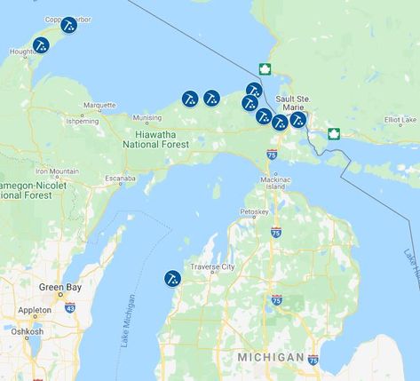 Your Yooperlite Guide! These glow in the dark stones can be found along Lake Superior's shoreline. What are Yooperlites? See where to find Yooperlight stones (interactive map), tools you need to find them, best time of year and valuable tips. . #yooperlites #yooperlite #yooperliterocks #yooperlights #michigan #michiganrockhunting Lake Superior Rocks Identification, Rock Finding, Yooperlite Rocks, Lake Michigan Stones, Hiawatha National Forest, Michigan Rocks, Glow Rock, Bay City Michigan, Rock Identification