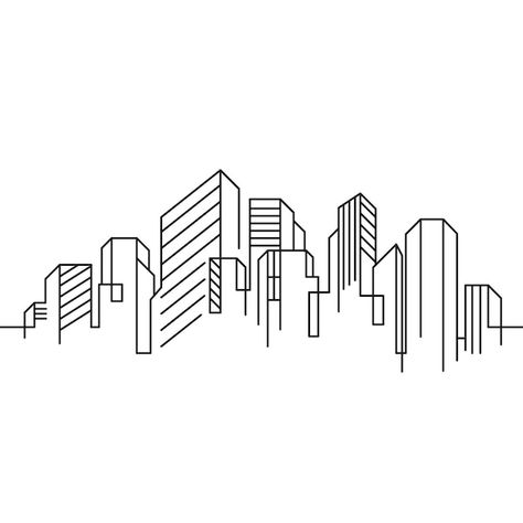 Premium Vector | City building line art vector icon design illustration template Building Line Drawing, City Line Drawing, Building Line Art, City Line Art, City Graphic Design, Monoline Illustration, Avent Calendar, City Vector Illustration, City Outline