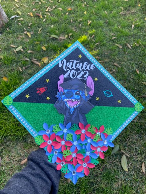 $80 Graduation Cap Stitch, Stitch Cap Graduation, Graduation Cap Designs Stitch, Stitch Graduation Cap, Stitch Graduation, High School Graduation Cap Designs, Norwalk California, Graduation Topper, Caps Ideas