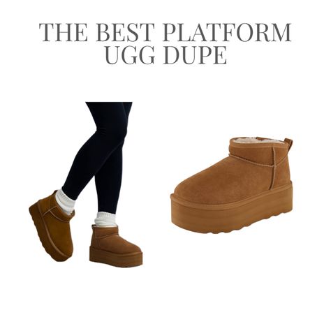 Under $100! The best Ugg dupe from Amazon! Ugh Classic Mini Platform, Ugg Waterproof Boot, Platform Ugg’s, Black Platform Ugh Boots, Platform Ugg, Fake Uggs, Uggs For Cheap, Ugg Boots Cheap, Fashion Dream Job