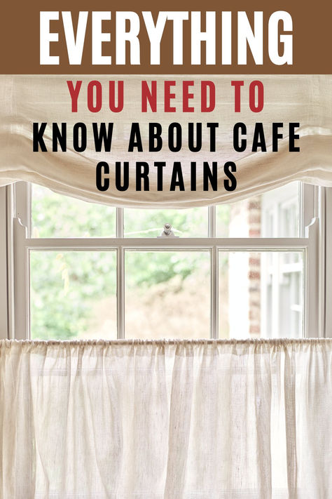 everything you need to know about cafe curtains Kitchen Cafe Curtains Above Sink, Bay Window Kitchen Nook, Kitchen Window Ideas Curtains, Diy Cafe Curtains, Kitchen Window Curtain Ideas, Nook Cafe, Airy Curtains, Cafe Curtains Kitchen, Cottage Curtains