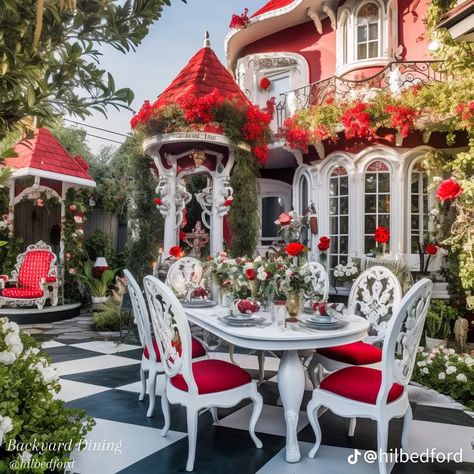 Wonderland Dining Room, Alice In Wonderland House, Alice In Wonderland Tea Party Ideas, Wonderland Tea Party Ideas, Home Owners Association, Alice Character, Cuphead Oc, Wonderland House, Fairytale Places