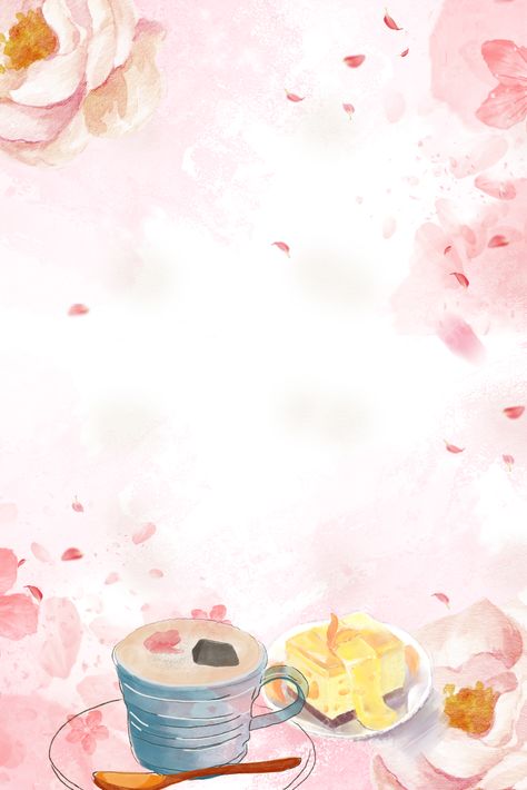 Casual Afternoon Tea Poster Background, Afternoon Tea, Casual Poster, Hand Drawn Poster Background Image for Free Download Food Background Design Graphics, Brunch Background, Cooking Background, Baking Wallpaper, Food Background Wallpapers, Hand Drawn Poster, Strawberry Background, Tea Poster, Cake Background