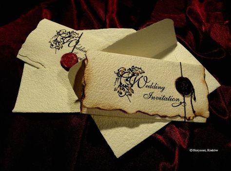 Old English Wedding, Gothic Invitations, Antique Stationary, Wedding Invitations Uk, Handwritten Letter, Halloween Themed Wedding, English Vintage, Viking Wedding, Halloween Invitation