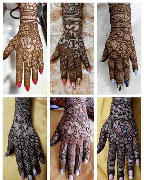 Bridal Mehndi Designs With Groom Name, Couple Name Mehandi Design, Mehndi For Engagement Brides, Mehndi Design With Name, Husband Name Mehndi Designs, Heart Mehendi, Engagement Mehendi, Rajasthani Mehndi, Mahendi Designs