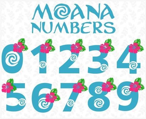 Moana Numbers, Disney Princess Font, Moana Font, Disney Moana Birthday Party, Princess Font, Moana Birthday Party Theme, Moana Theme Birthday, Festa Moana Baby, Moana Cake