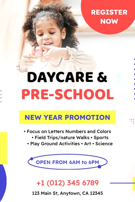 #Daycare #Preschool #ChildCare #Education #EarlyLearning #FlyerDesign #ChildcareServices #ModernDesign #CreativeMarketing #KidsActivities #PreschoolPrograms #DaycareCenter #Enrollment #Parenting #CreativeFlyers #EducationMarketing Modern Daycare, Daycare Flyer, Babysitting Flyers, Profile Picture Maker, Cleaning Service Flyer, Black Friday Flyer, Make A Flyer, Fitness Flyer, Concert Flyer