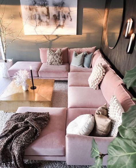 Pink Couch Living Room, Pink Sofa Living Room, Creative Living Room Ideas, Rosa Sofa, Decor Shopping, Cozy Living Spaces, Beautiful Living Rooms, Home Decor Store, Couches Living Room