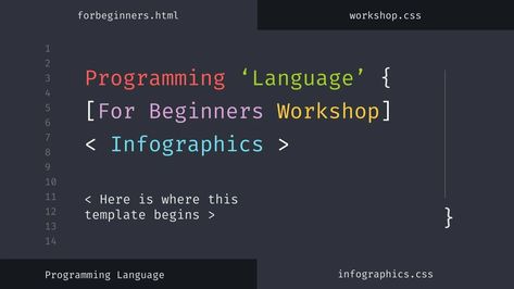 Programming Language Workshop for Beginners Infographics Programing Knowledge, Google Slides Themes, Programming Languages, Microsoft Powerpoint, Google Slides, Powerpoint Templates, Programming, Slides, Presentation