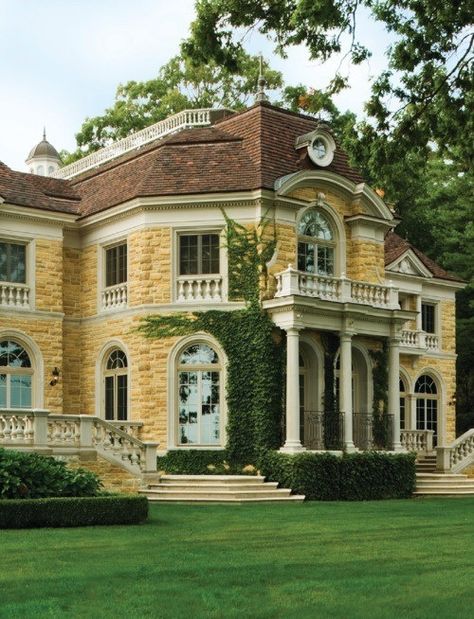 Pretty mansion Yellow Brick House, Yellow Houses, Chateau France, Great House, Brick House, Beautiful Architecture, Beautiful Buildings, Amazing Architecture, Victorian Homes