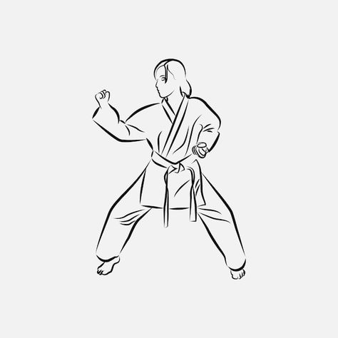 Karate woman vector | Premium Vector #Freepik #vector #menina #menina-cartoon #mulher-cartoon #mulher-desenho Karate Tattoos, Karate Quotes, Karate Moves, Taekwondo Girl, Women Karate, Karate Training, Woman Vector, Shotokan Karate, Karate Martial Arts