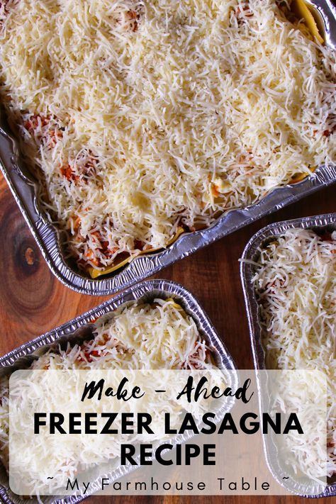 Frozen Lasagna Recipe Freezer Meals, Freezer Friendly Lasagna, Freezer Lasagna Recipe, Cowboy Lasagna, Freezer Lasagna, Freezer Prep, Frozen Lasagna, Frozen Dinner, Freezer Dinners