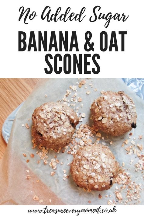 Oat Scones Recipe, Oatmeal Scones, Banana Scones, Healthy Scones, Oat Scones, No Sugar Desserts, Healthy Finger Foods, Weaning Recipes, Vegan Banana