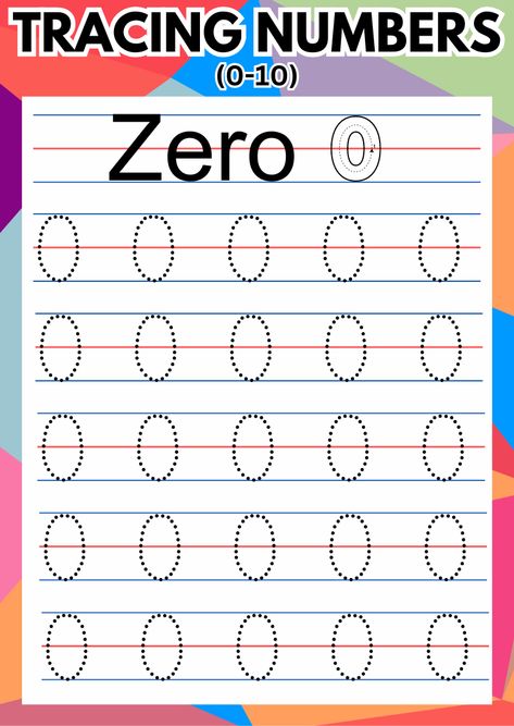 Number Tracing (0-10) Line Tracing Worksheets, Number 0, Number Tracing, Kindergarten Math Activities, Tracing Worksheets, Animal Coloring Pages, Math Activities, Kindergarten, Coloring Pages