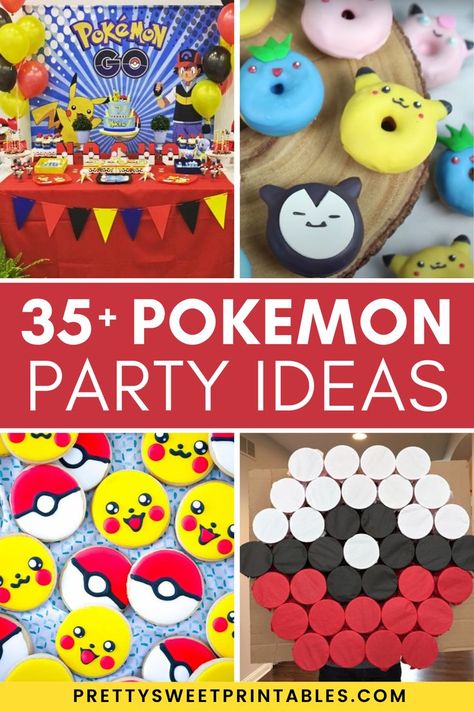 pokemon party ideas Pokemon Sleepover, Pikachu Party Food, Pokemon Tea Party, Pokemon Sleepover Party, Pokemon Favors Ideas, Pokémon Birthday Games, Pokémon Birthday Ideas Games, Pokemon Party Favors Diy, Pokemon Punch Game