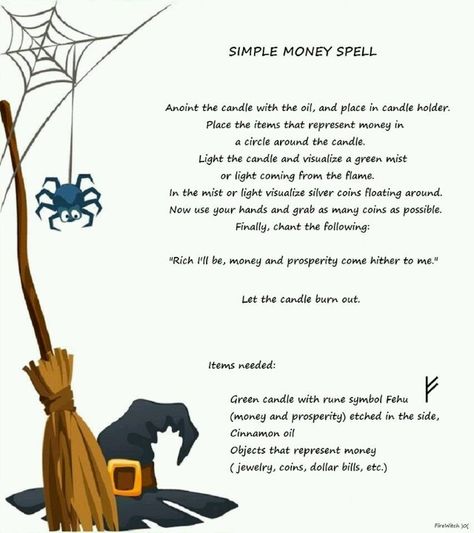 Simple money spell Glamour Spell, Beauty Spells, Easy Magic Tricks, Easy Magic, Eclectic Witch, Magick Spells, Witch Spell Book, Witch Spell, Money Spells