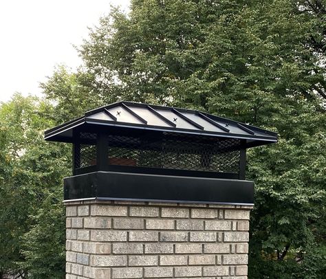 Chimney Caps, Chimney Design, Roof Cap, Timber Frame House, Exterior Fireplace, Chimney Cap, Craftsman Exterior, Lakeside Cottage, Chimney Sweep