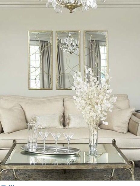 3 mirrors above couch.                                                                                                                                                     More Mirrors Above Couch, Mirror Furniture Living Room, Mirror Over Couch, Mirror Above Couch, Decor Above Couch, Wall Decor Above Couch, Above Couch Decor, 3 Mirrors, Gym Wall Decor