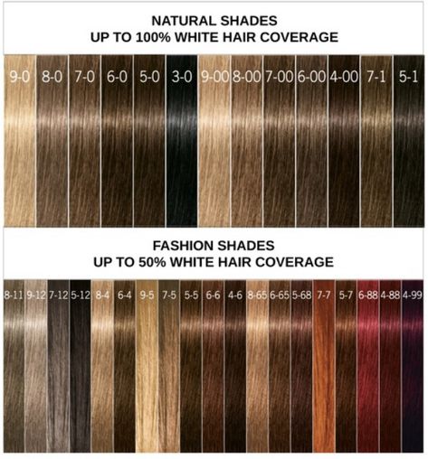 Professional Hair Color Chart, Schwarzkopf Hair Color Chart, Palette Hair Color, Igora Hair Color, Amber Hair Colors, Hair Color For Warm Skin Tones, Schwarzkopf Hair Color, Schwarzkopf Color, Braids Summer