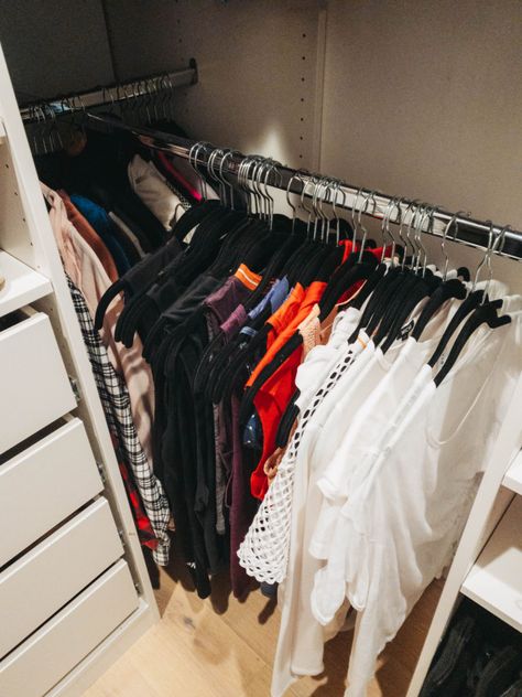 An easy step-by-step guide on how to create and maintain an organized fitness closet and drawer for all your workout clothes and gear. #fitness #fitnessgoals #health #healthandwellness #workoutclothes #organize Fold Sports Bras, Gym Clothes Closet, Workout T Shirts, Fitness Closet, Sports Clothes, How To Declutter, Keep It Clean, Drawer Space, Drawer Dividers