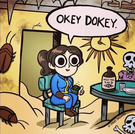 This is fine   Art by By SpookyDaggers on Twitter Fallout Profile Picture, Fallout Pfps, Fallout 3 Art, Fallout Oc Art, Fallout Pfp, Fallout Pipboy, Fallout 4 Fan Art, Fallout Fanart, Fallout Funny